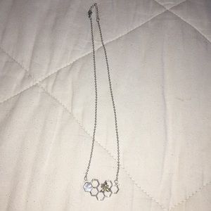 Bee and honey comb necklace